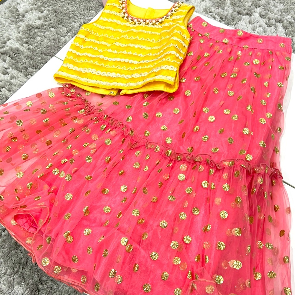 Ethnic Indian Wear Vibrant Yellow and Pink Formal Dress